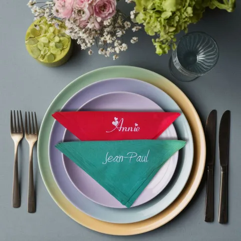 serviette de table personnalisée