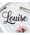 Serviette de table brodée avec prénom en coton