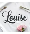 Serviette de table brodée avec prénom en coton