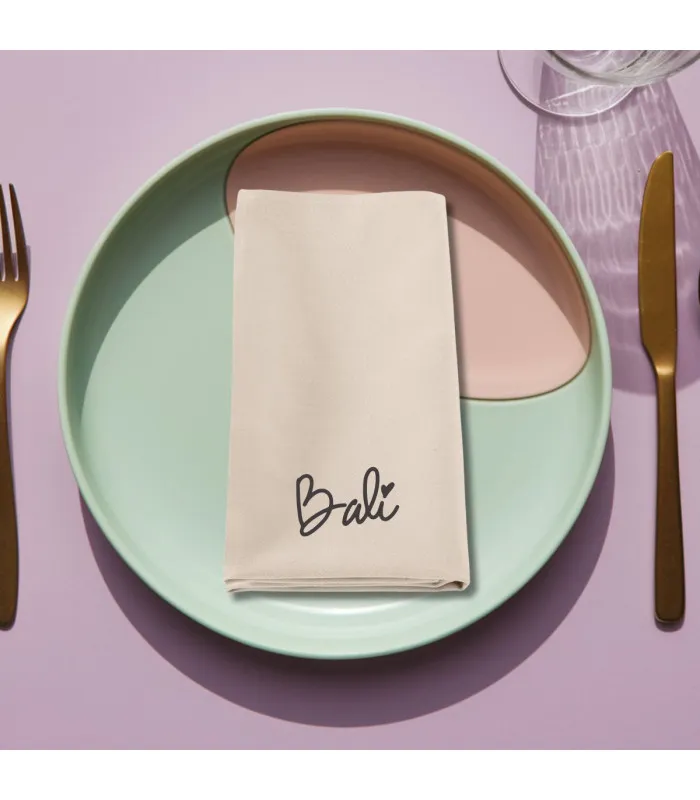 Serviette table brodée