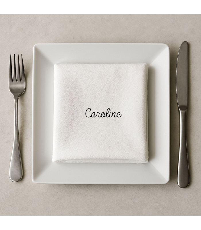 Broderie sur serviette de table