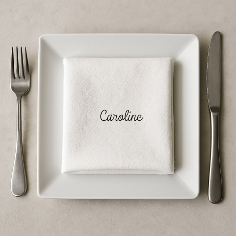 broderie sur serviette de table