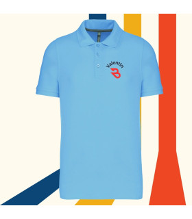 polo brodé homme bleu