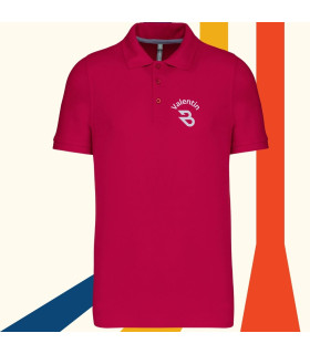 polo manches courtes rouge brodé