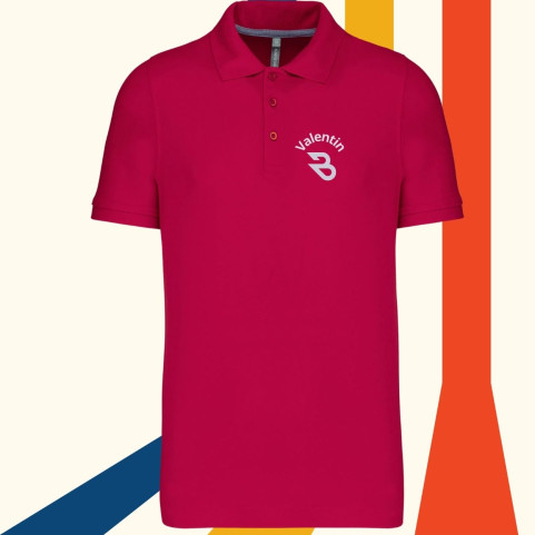 polo manches courtes rouge brodé
