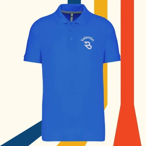 polo homme bleu royal brodé