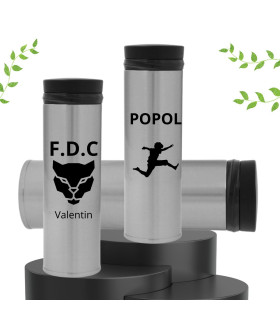 gourde thermo personnalisée grise