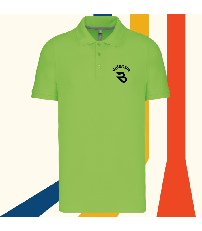 Polo pour homme brodé vert pomme
