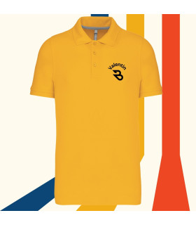 polo personnalisé jaune avec broderie prénom