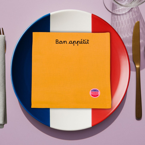 serviette de table brodée fabriquée en france
