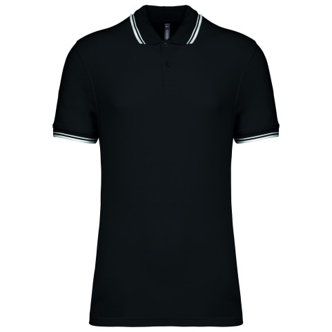 Polo personnalisé et brodé noir homme