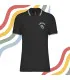 polo noir liseré blanc brodé