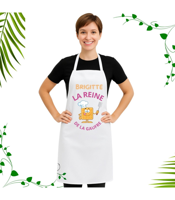 Tablier de cuisine personnalisé reine de la gaufre