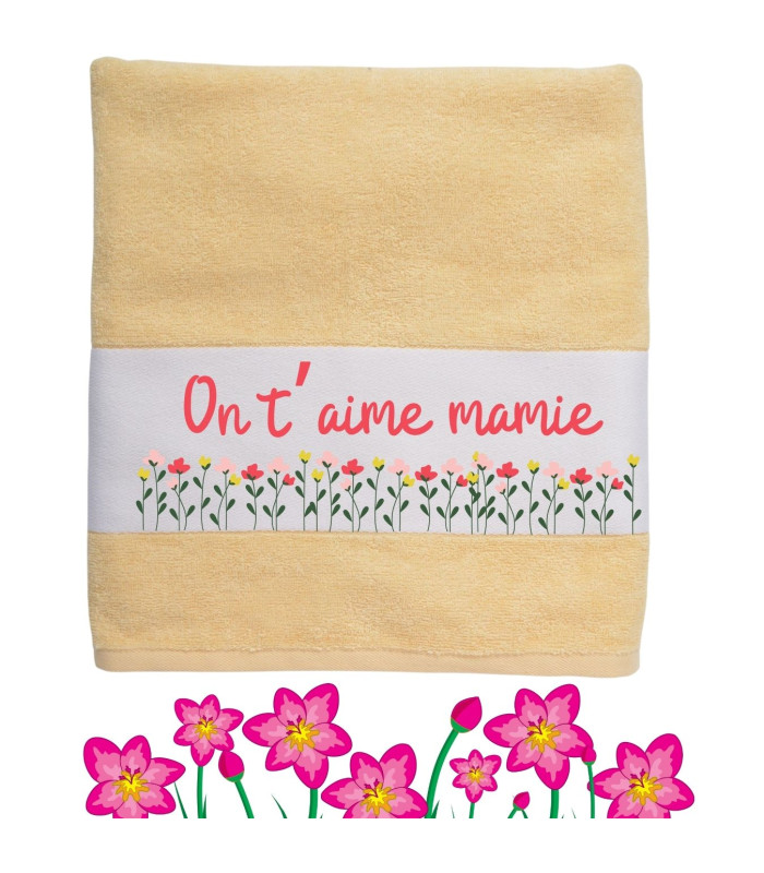 Serviette personnalisée avec photo jaune