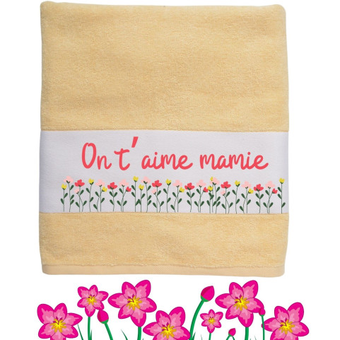 serviette personnalisée couleur jaune