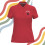 Polo femme rouge brodé texte