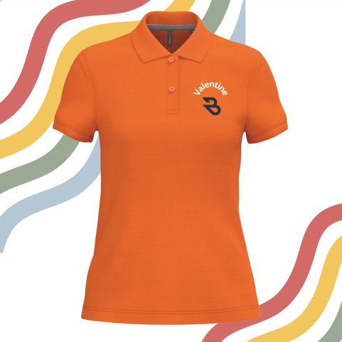 polo femme orange personnalisé