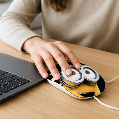 femme qui clique sur une souris ordinateur