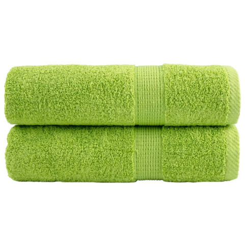 Drap de bain brodé vert