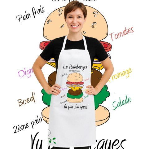 tablier de cuisine special hamburger