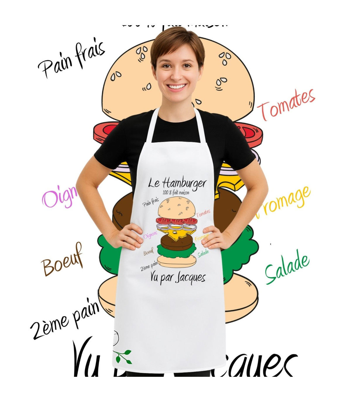 Tabliers Classiques à Imprimé Hot Dog Pour Homme Et Femme