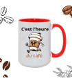 Maxi mug blanc et rouge personnalisé