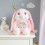 Lapin rose grandes oreilles personnalisé