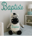 Zèbre peluche brodé