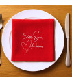Serviette de table brodée petite soeur