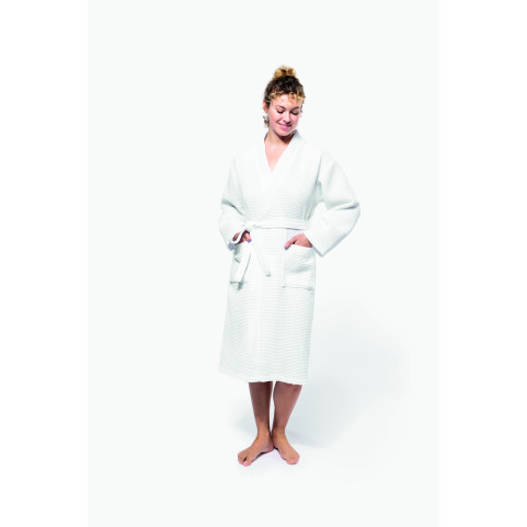 Peignoir kimono blanc femme personnalisé