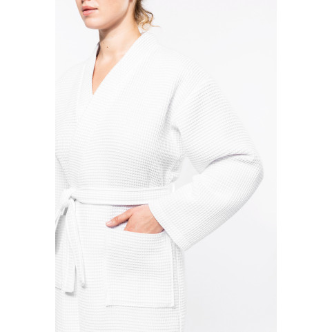 Peignoir kimono blanc femme personnalisé