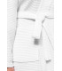 détail peignoir col kimono nid d'abeille blanc