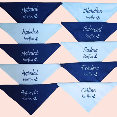 prénoms brodés sur serviette en coton