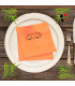 serviette de table orange sigle carte
