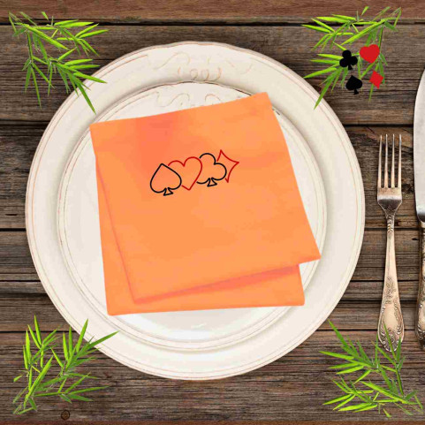 serviette de table orange sigle carte