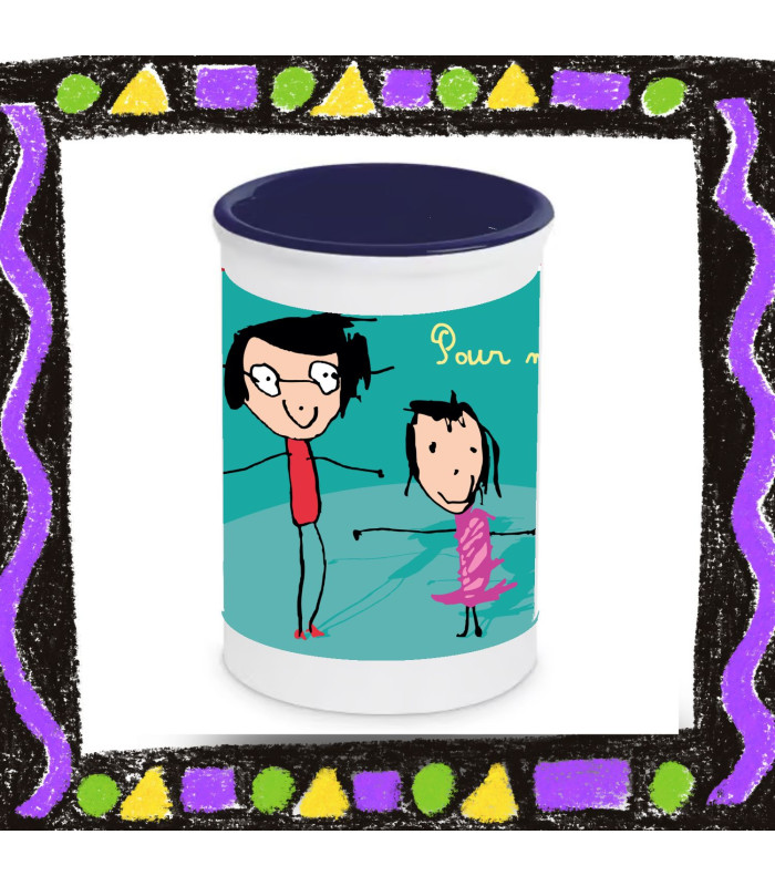 Pot à Crayons Personnalisé Dessin Enfant - Cadeau Unique