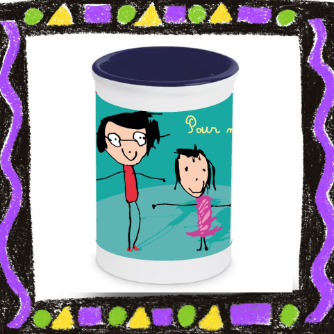 Pot crayon sublimé dessin des enfants