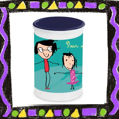 Pot crayon sublimé dessin des enfants