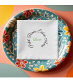 Serviette à thème brodée petit diner entre amis