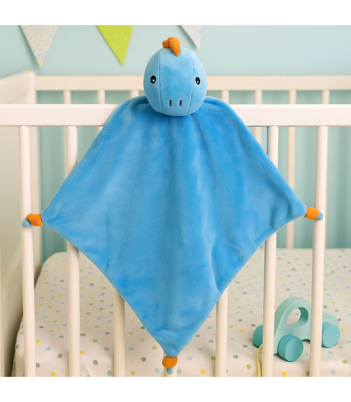 Doudou dinosaure bleu personnalisé