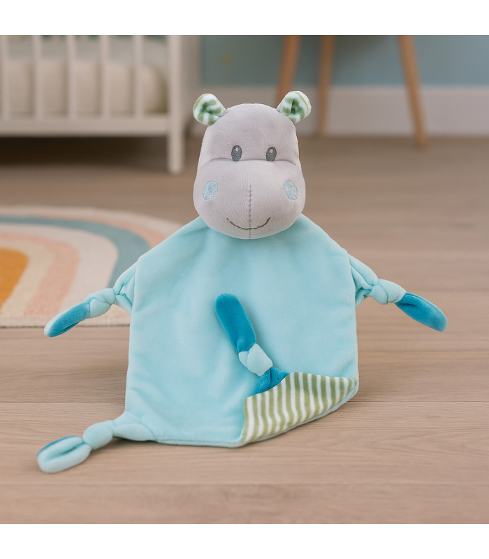 Doudou hippopotame brodé