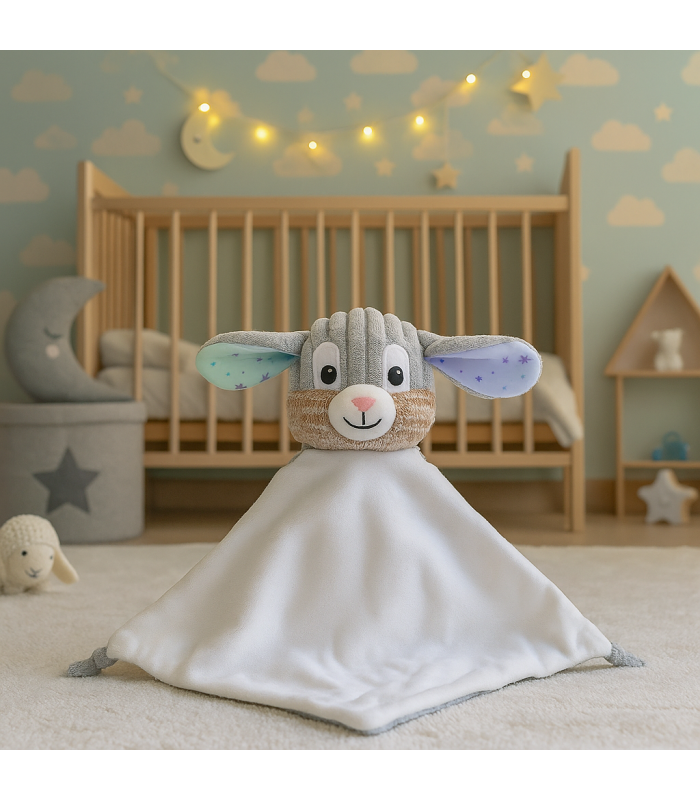 Doudou lapin bébé personnalisé prénom