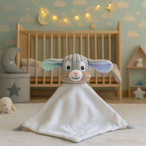 doudou lapin bleu personnalisé