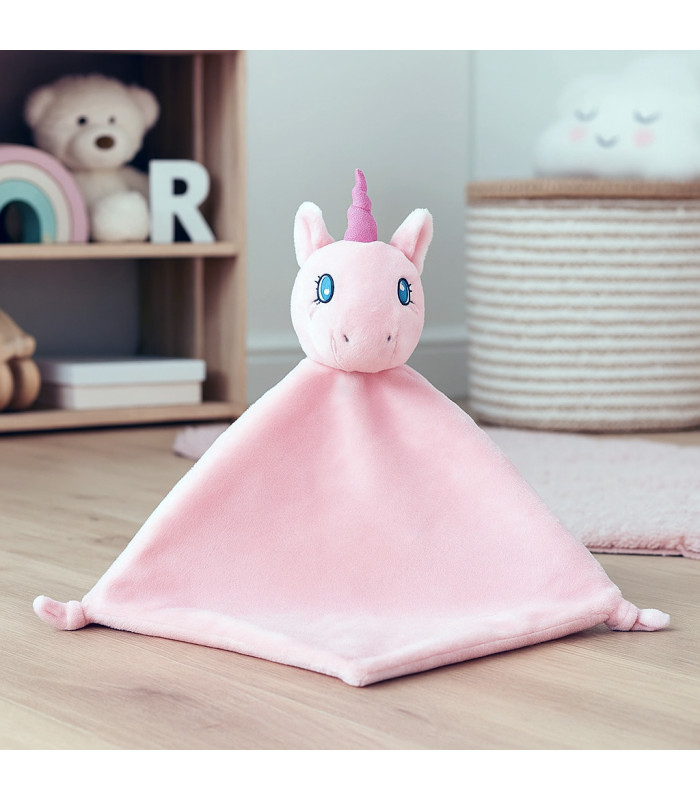 Doudou Licorne Rose Cubbies Brodé Prénom (30 cm)