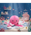 Peluche pieuvre rose brodée
