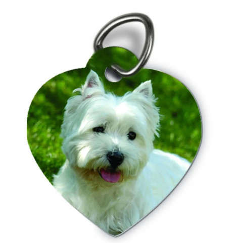 medaille chien forme coeur personnalisée