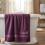 Serviette/Drap de Bain Prune Haute Qualité - Broderie Prénom Personnalisée