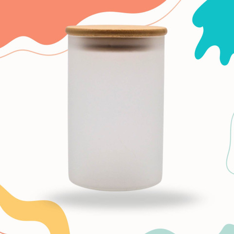 pot en verre et couvercle bambou personnalisé