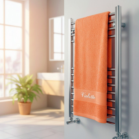 drap de bain grande taille orange personnalisé