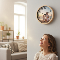 Horloge Murale Personnalisée avec Photo ou Texte Original